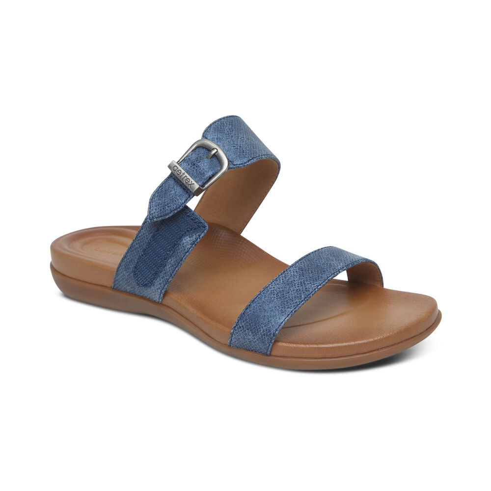 Aetrex Women's Mimi Water-Friendly Sandals - Navy | USA 7SBD267